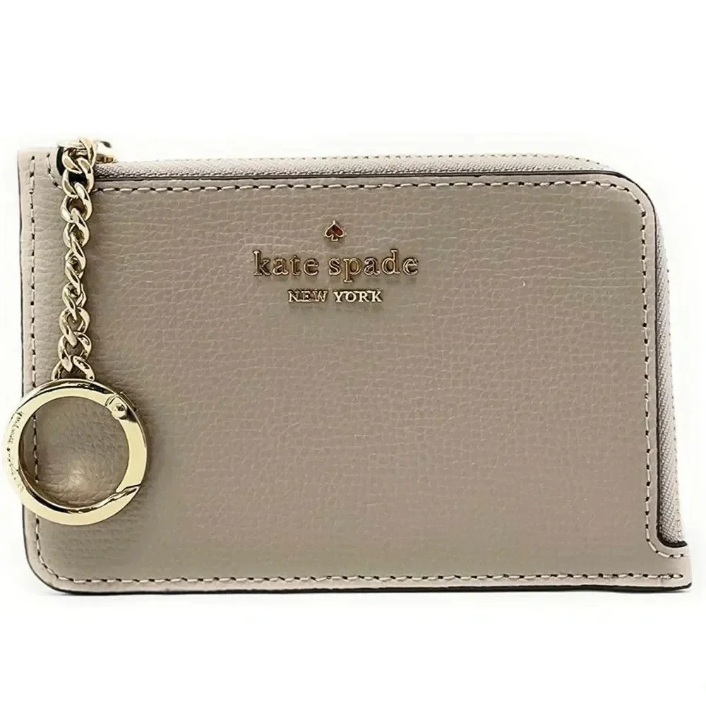 Kate Spade Darcy Medium L-Zip Card Holder Wallet in Warm Taupe WLR00595 NWT